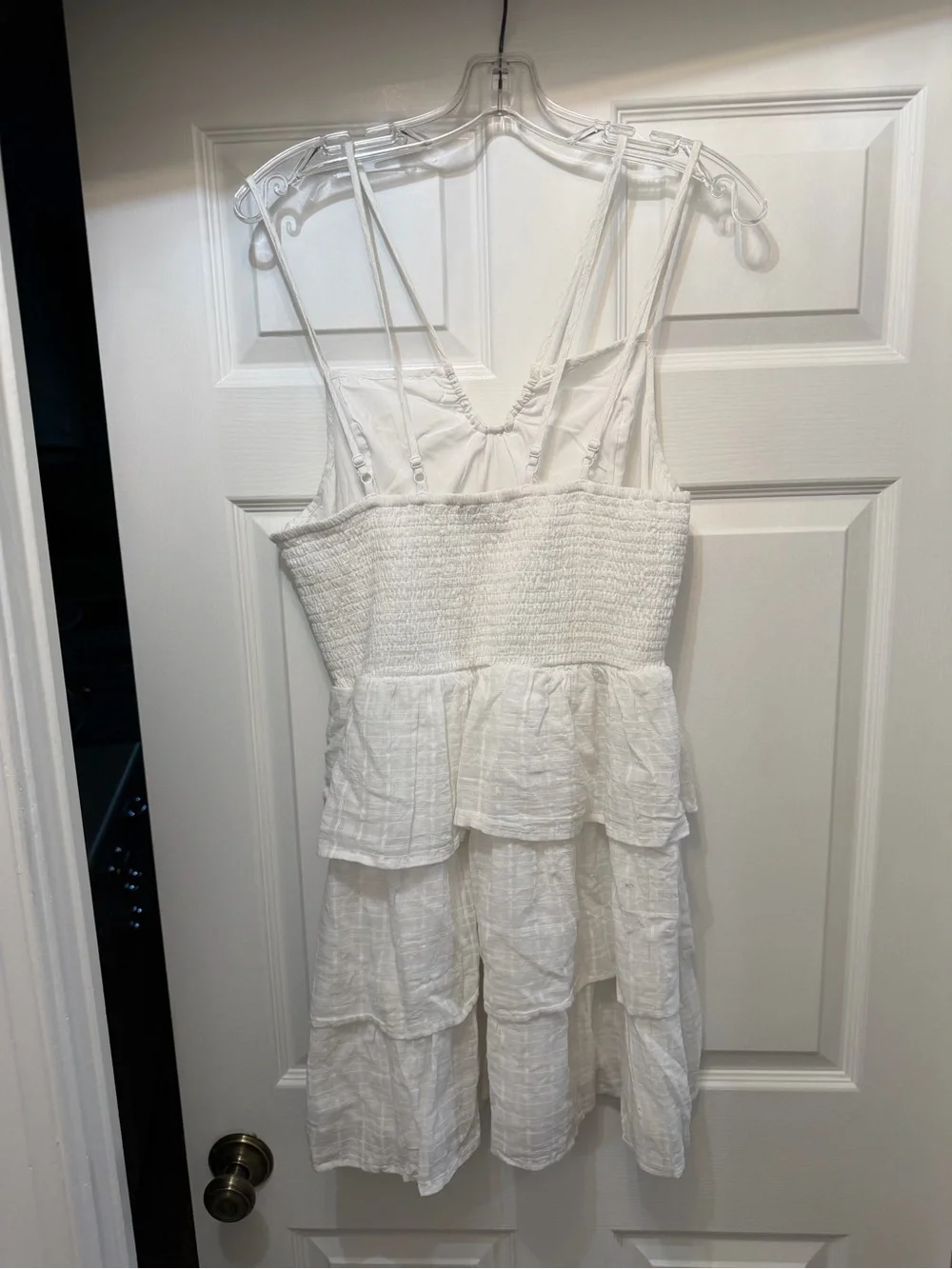 American Eagle White Smocked Gauze Cami Dress - Picture 3 of 4